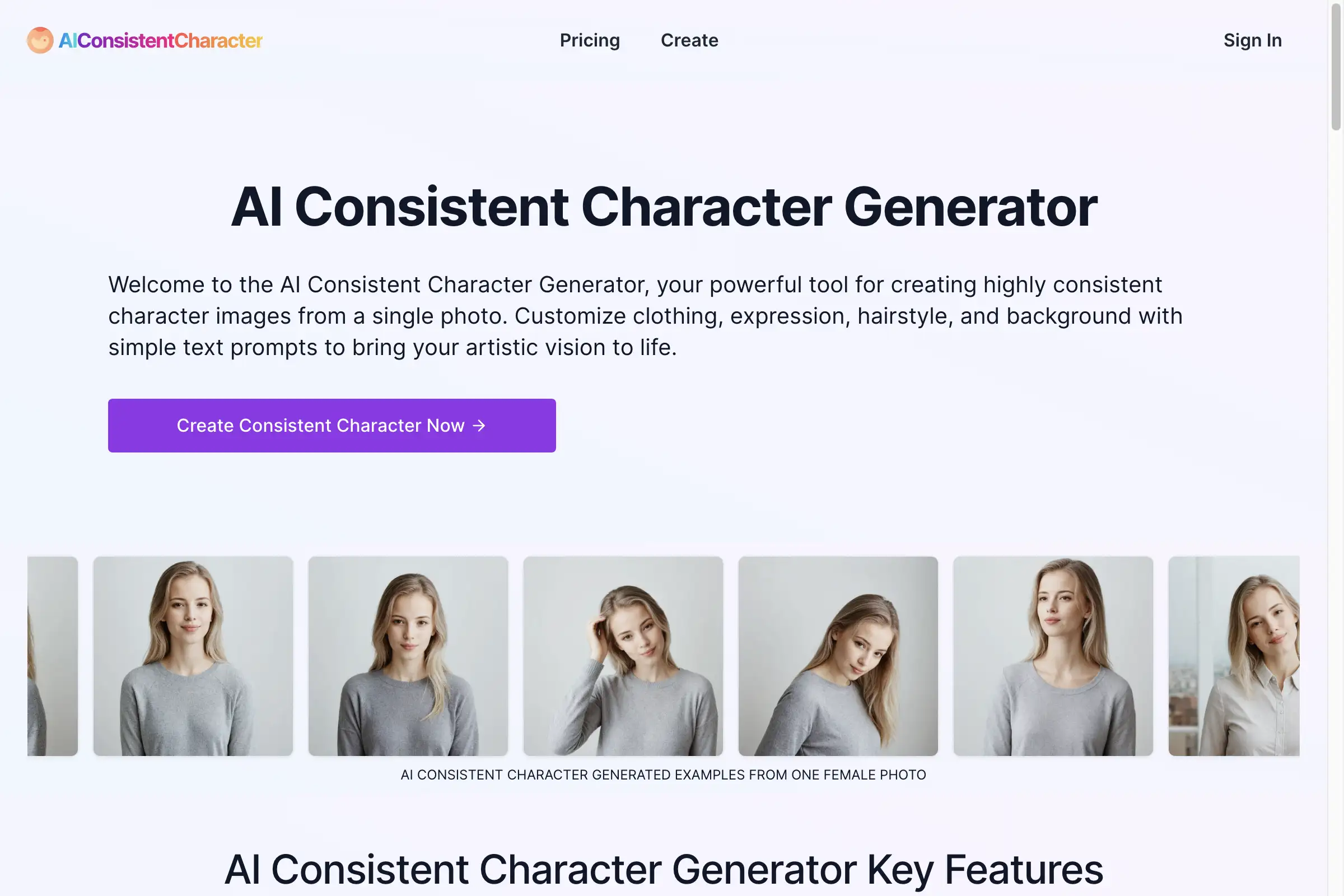 AI-konsistenter Charaktergenerator